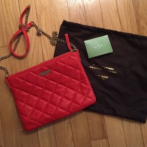 EUC Cherry red Kate Spade quilted cross body